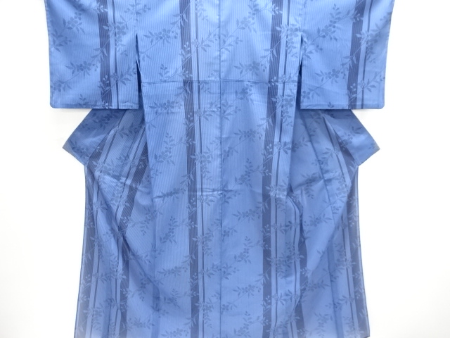 JAPANESE KIMONO / KIMONO FOR SUMMER: STRIPED / BRANCH FLOWER PATTERN K